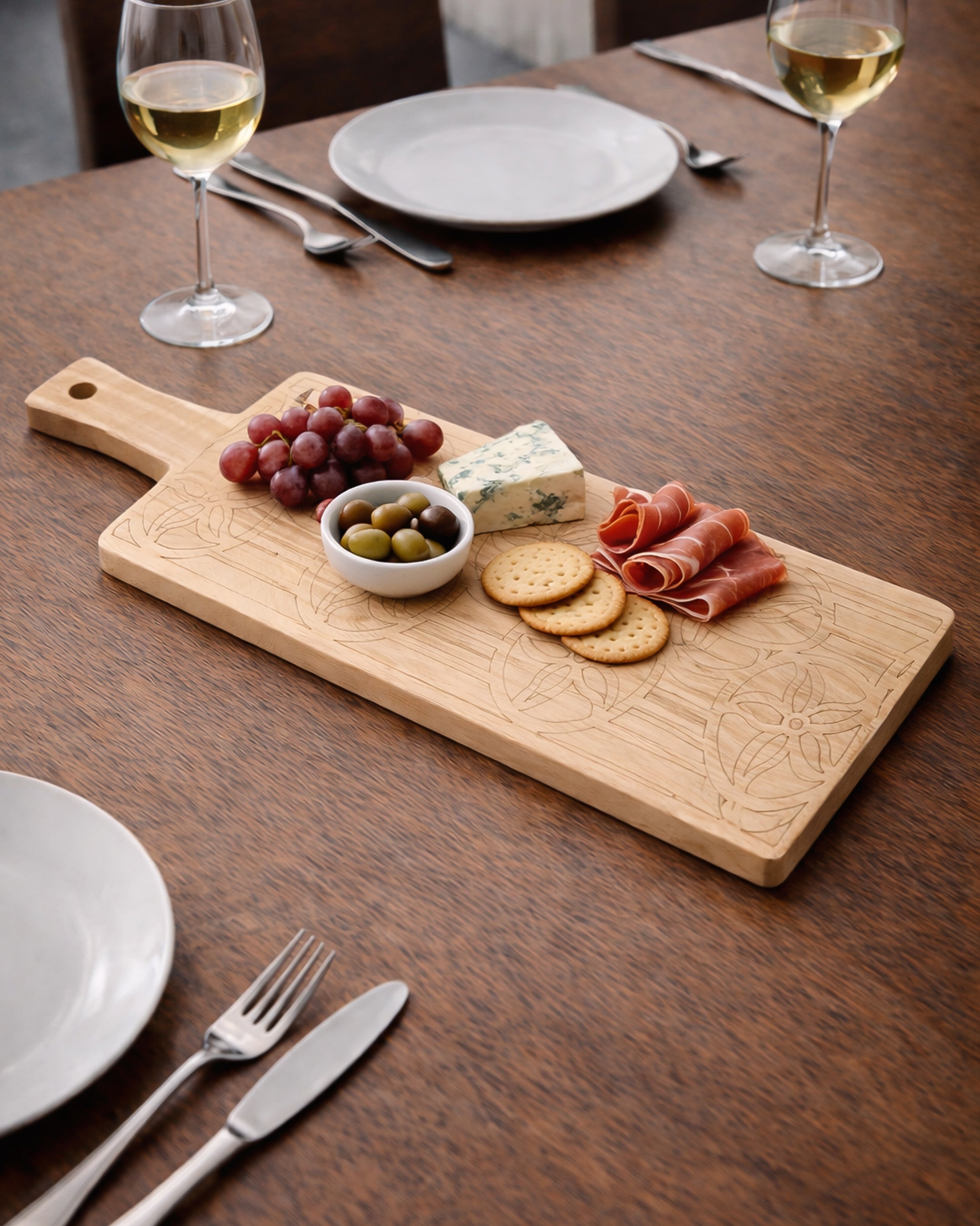 ETRA - Laser Engraved Mango Wooden Serving Tray