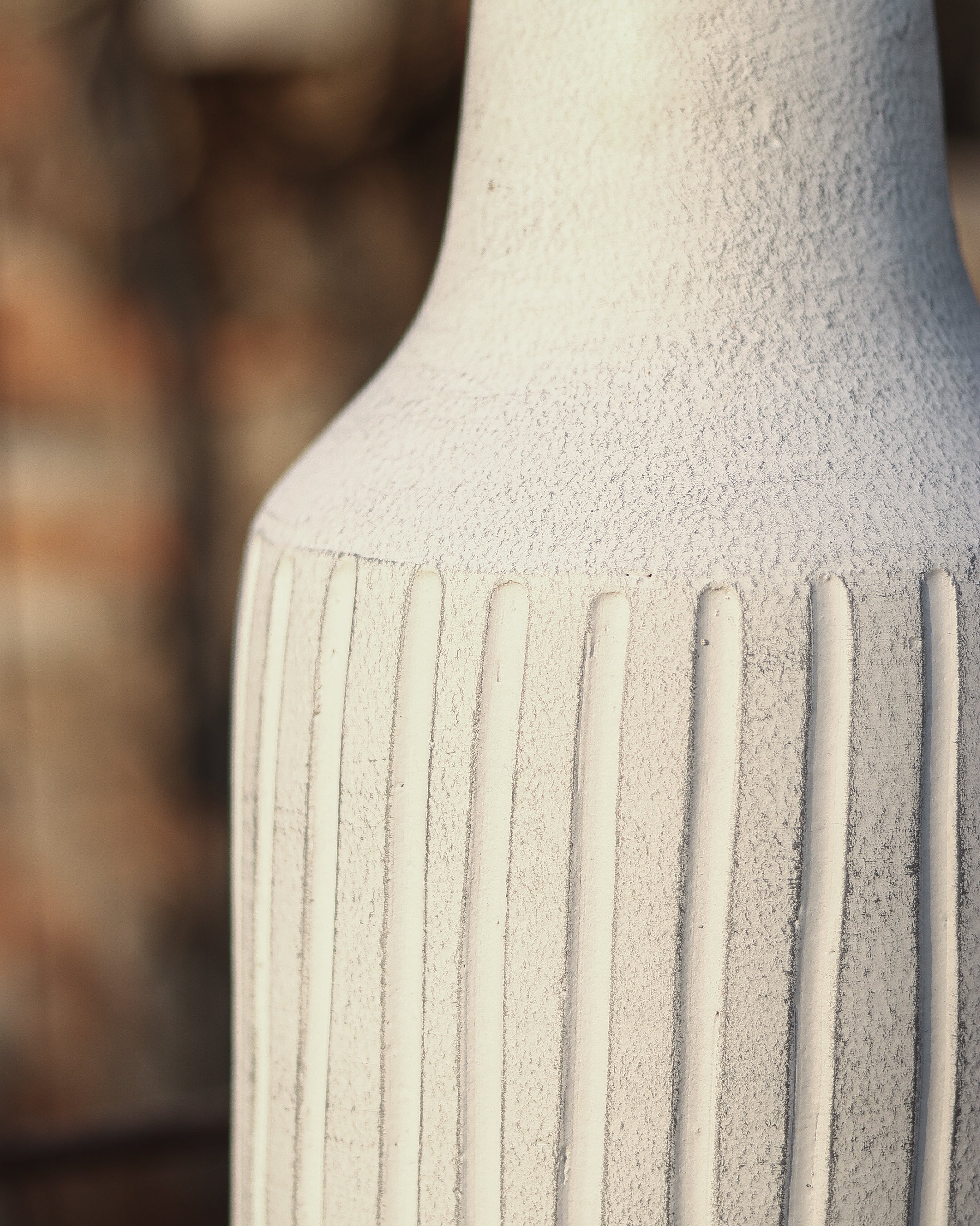 RIDGE- Terra White Terracotta Vase