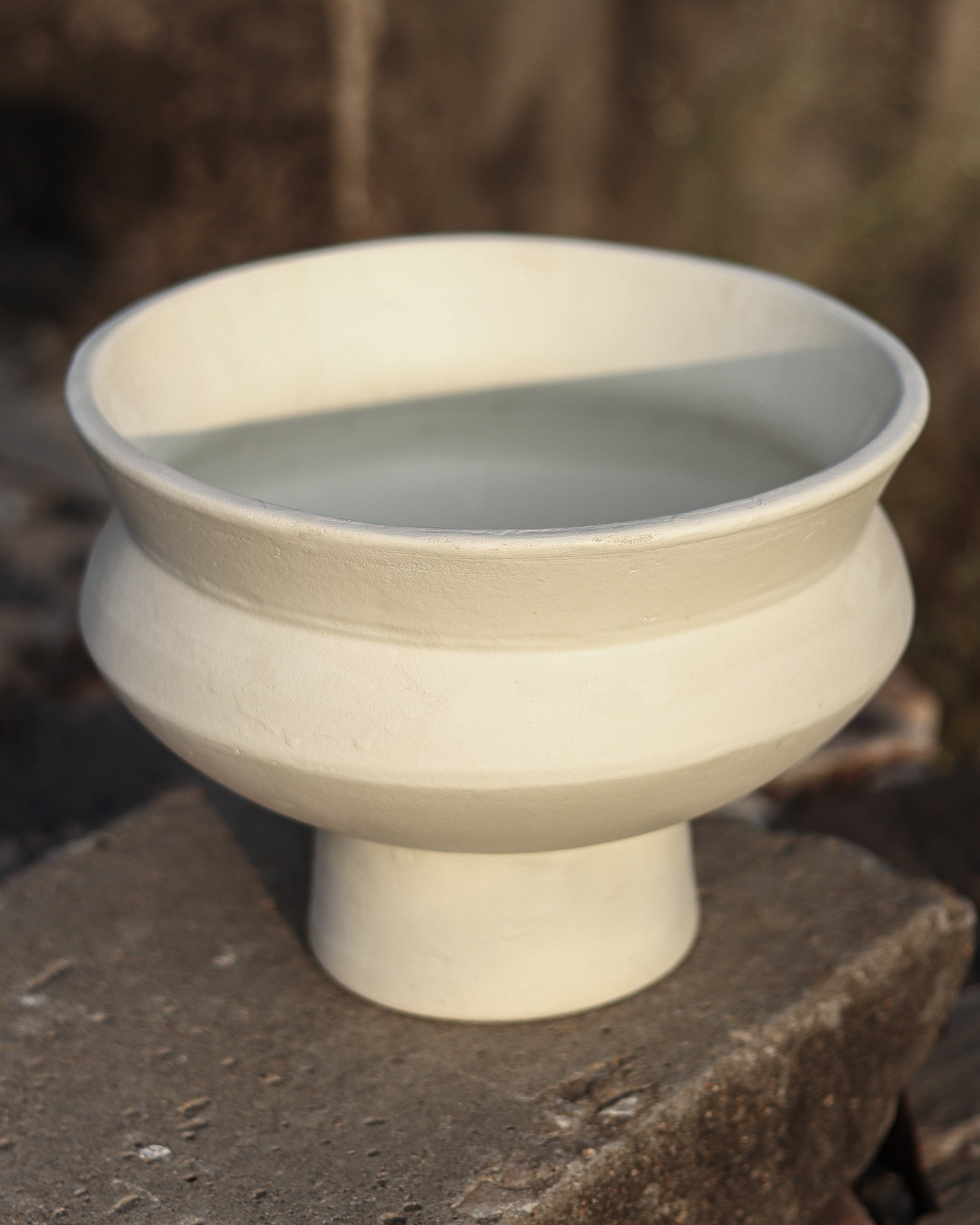 PLINTH - Terra White Terracotta Vase